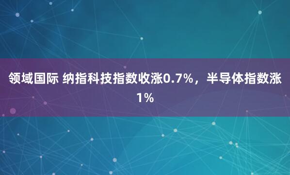 领域国际 纳指科技指数收涨0.7%，半导体指数涨1%